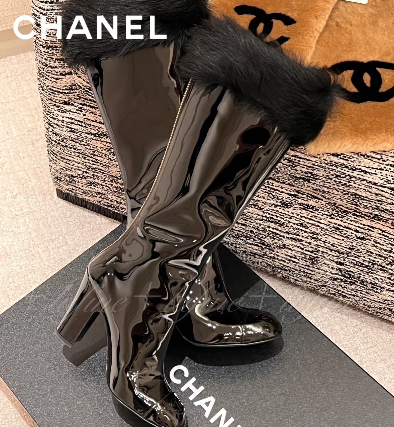 甘辛MIXコーデにぴったり♪】CHANEL ロングブーツ エナメル (CHANEL