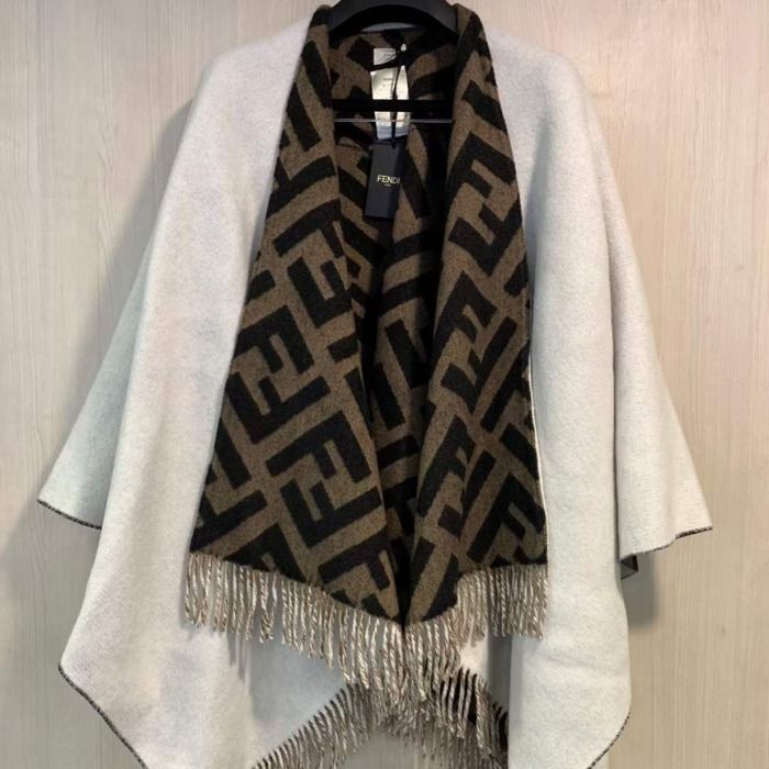☆FENDI☆FFモノグラム ウール&カシミアポンチョ (FENDI/ポンチョ