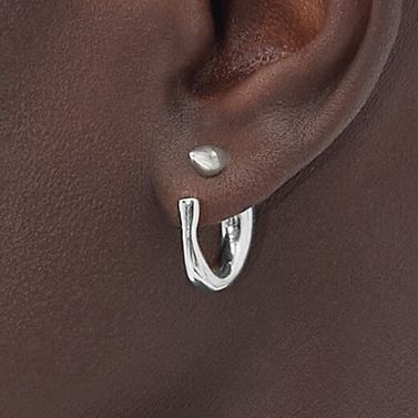 BOTTEGA VENETA】サーディン フープピアス シルバー (BOTTEGA VENETA