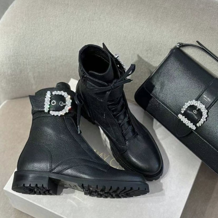 ジミーチュウ Cheri ビジュー レースアップ ブーツ Jimmy Choo (Jimmy