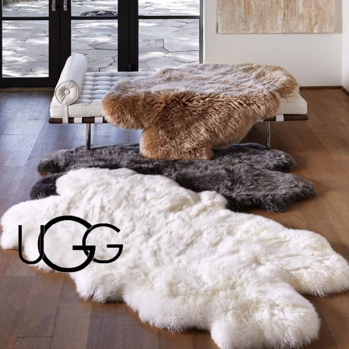 UGG】Sheepskin Area Throw Rug, 4' x 6' ☆シープスキン ラグ (UGG
