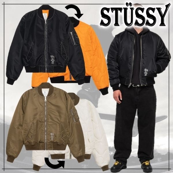 カッコいい☆【STUSSY】リバーシブルボンバージャケット Unisex
