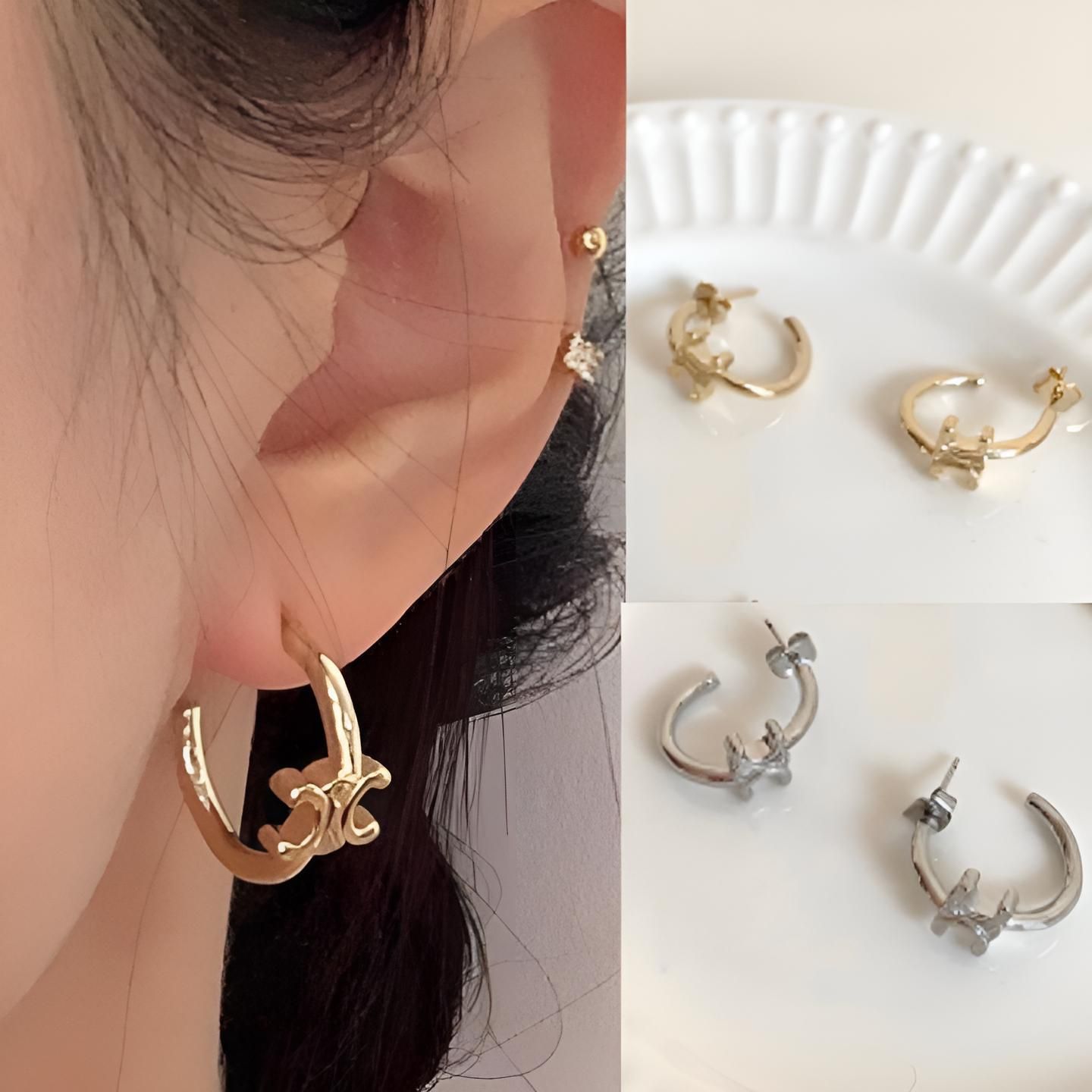 直営店買付【CELINE】トリオンフ アシンメトリックフープ (CELINE