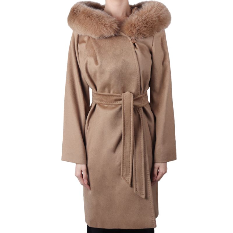 Max Mara Studio☆レディース MANGO フードファー ウールコート (Max