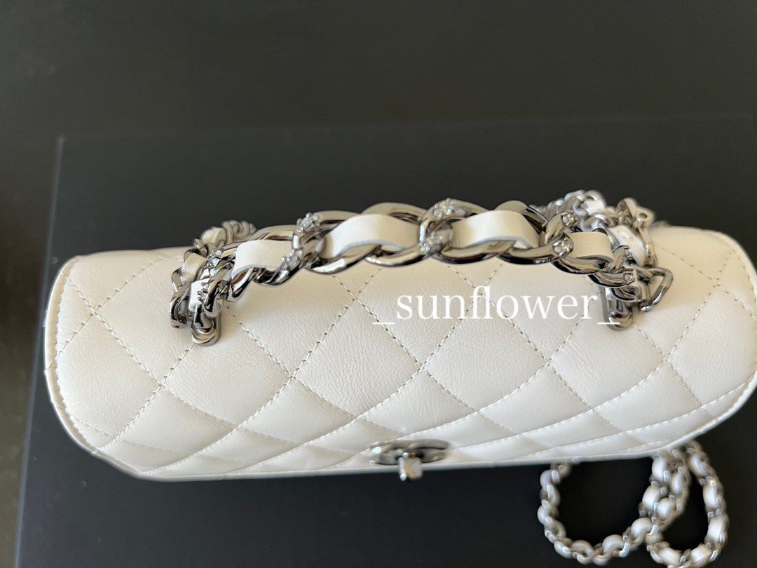 シャネル 23K トップハンドル チェーンウォレット ホワイト (CHANEL