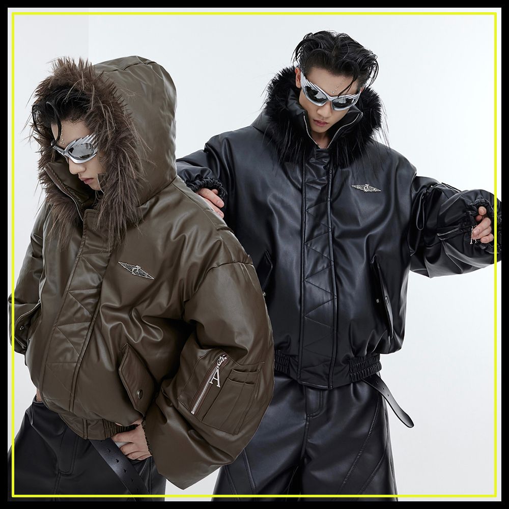 ArguE CulturE フェイクレザージャケットダウンジャケットメタル