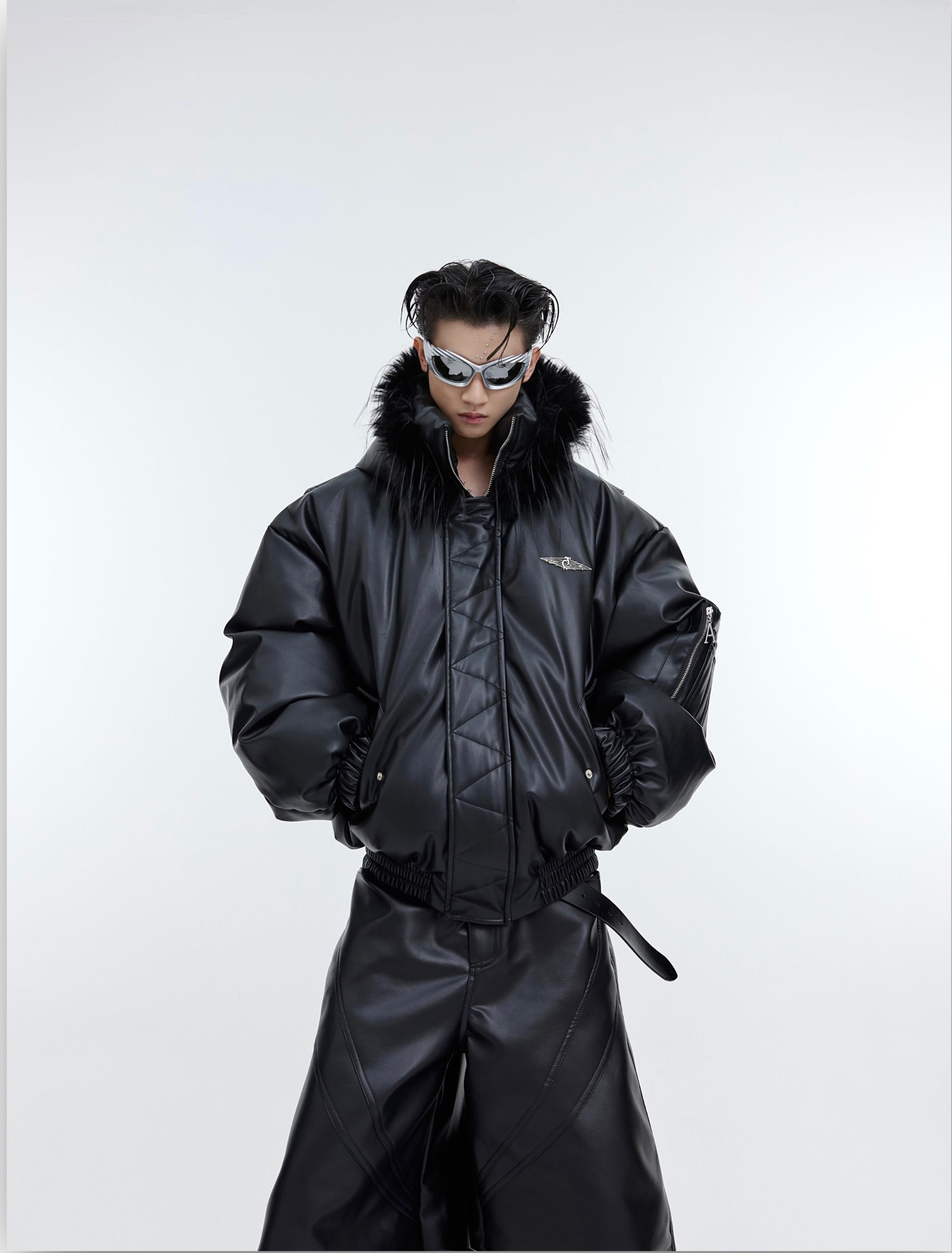 ArguE CulturE フェイクレザージャケットダウンジャケットメタル