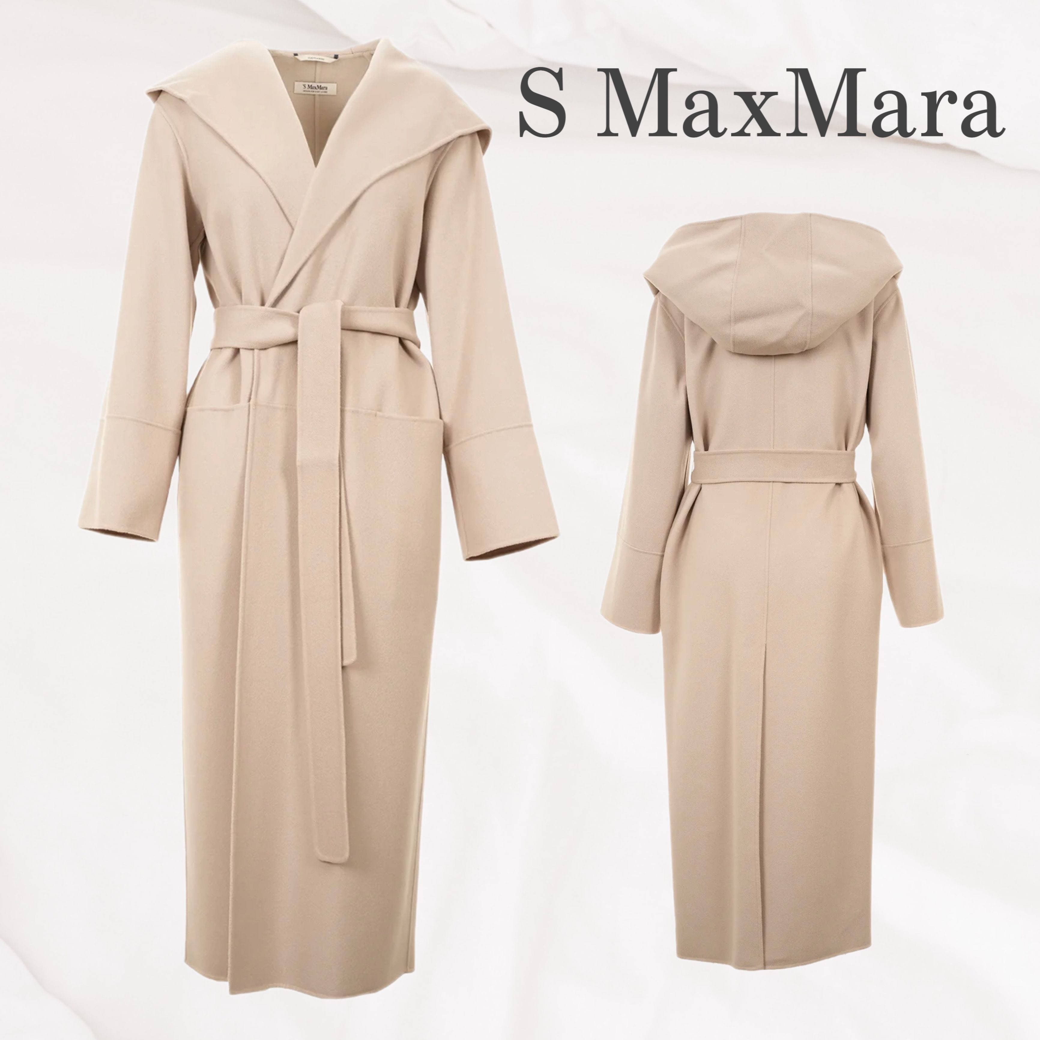 関税送料込☆S MAXMARA☆FABIO ピュア ウール フーデットコート (S Max