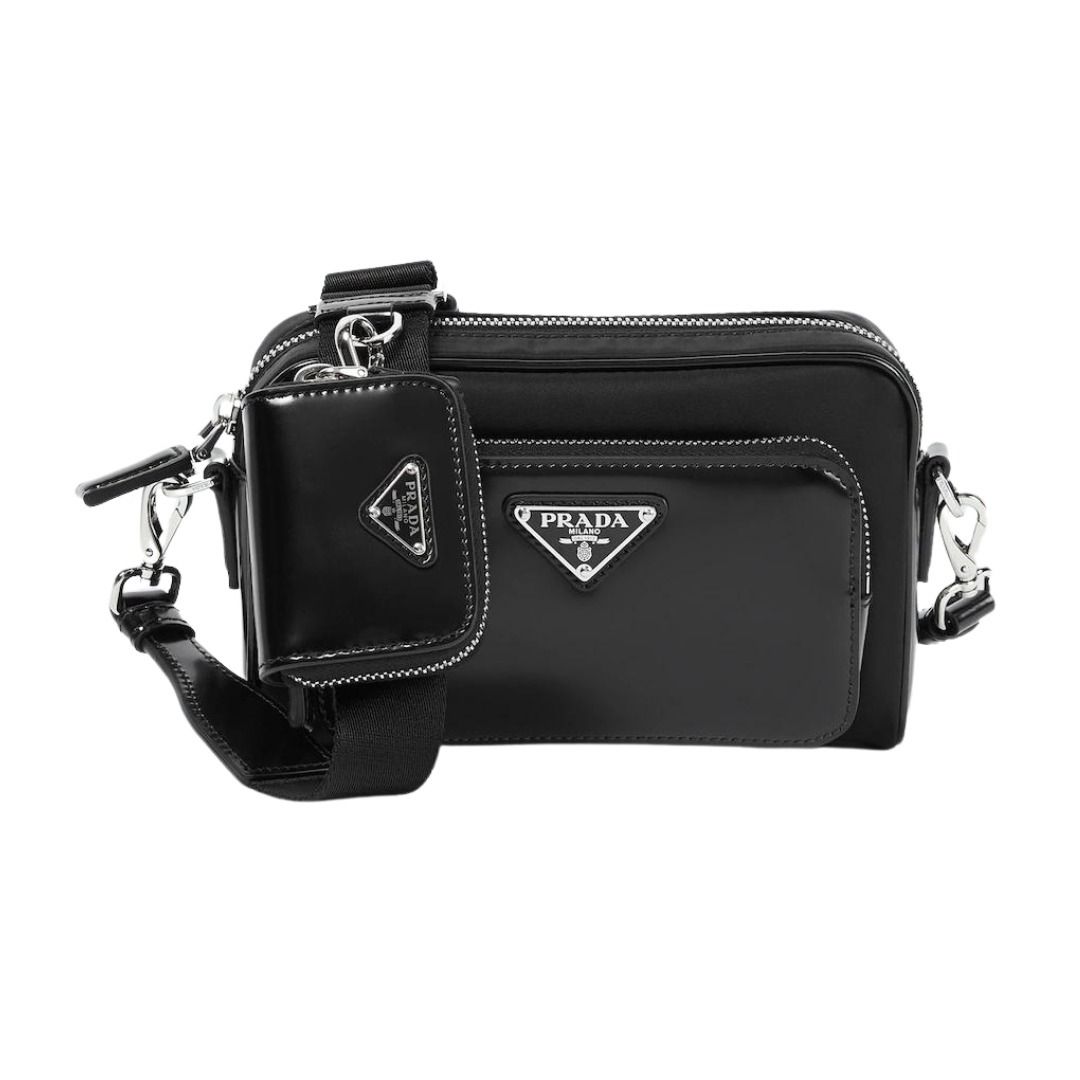 ☆プラダ☆ レザー トリミング クロスボディバッグ (PRADA/ショルダー