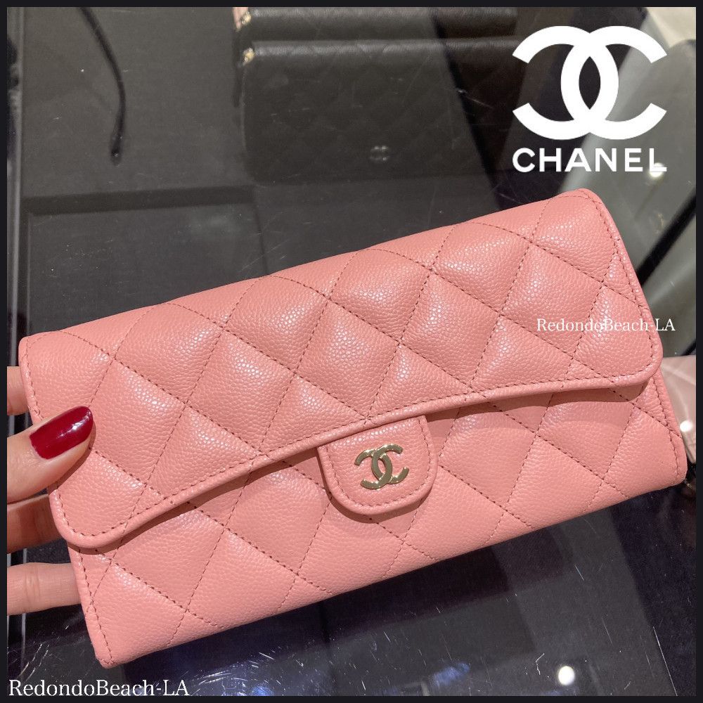 希少】上品なコーラル系ピンク☆CHANEL☆長財布☆期間限定色 (CHANEL