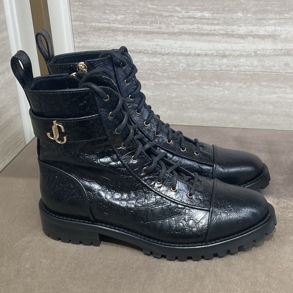 ジミーチュウ Cayo Flat カーフレザー アンクルブーツ boots (Jimmy