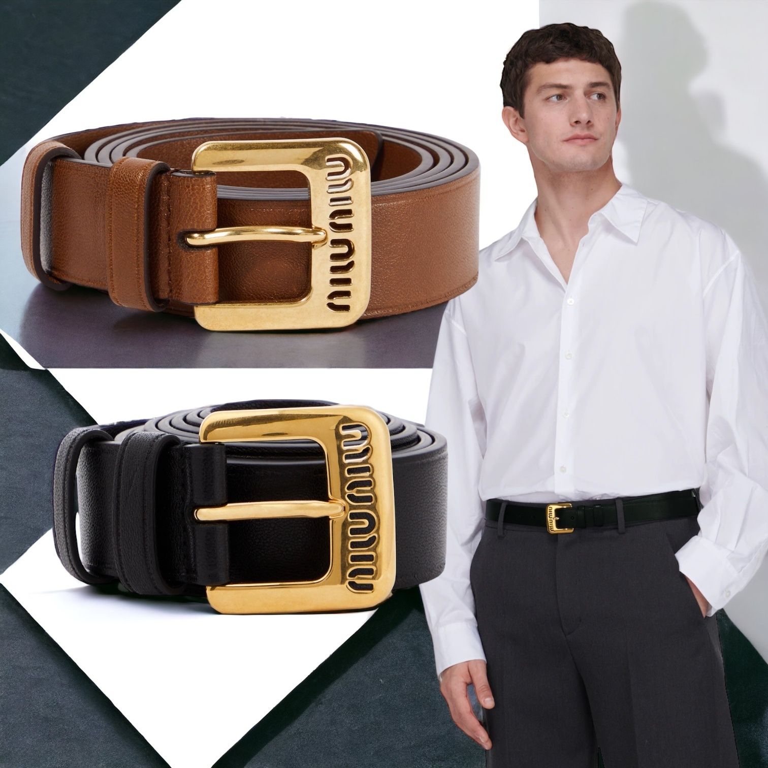 国内発】MIU MIU ミュウミュウ ナッパレザー ベルト (MiuMiu/ベルト