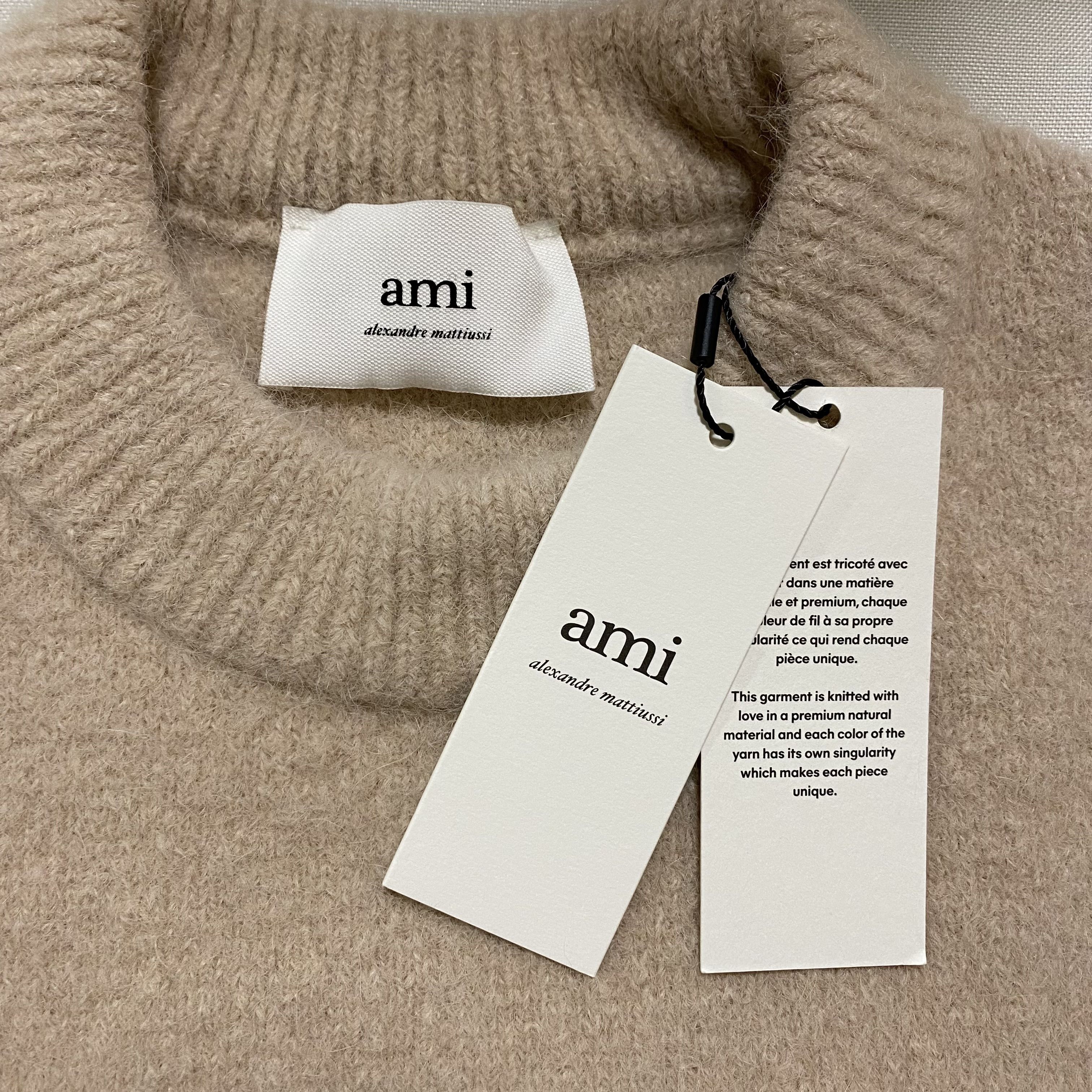関税込☆Ami Paris ハートロゴ セーター ピンク ベージュ アミ (AMI