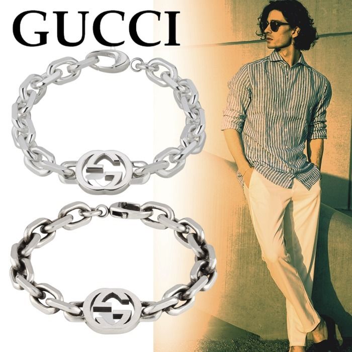 国内直営**GUCCI** インターロッキングG チェーン ブレスレット (GUCCI