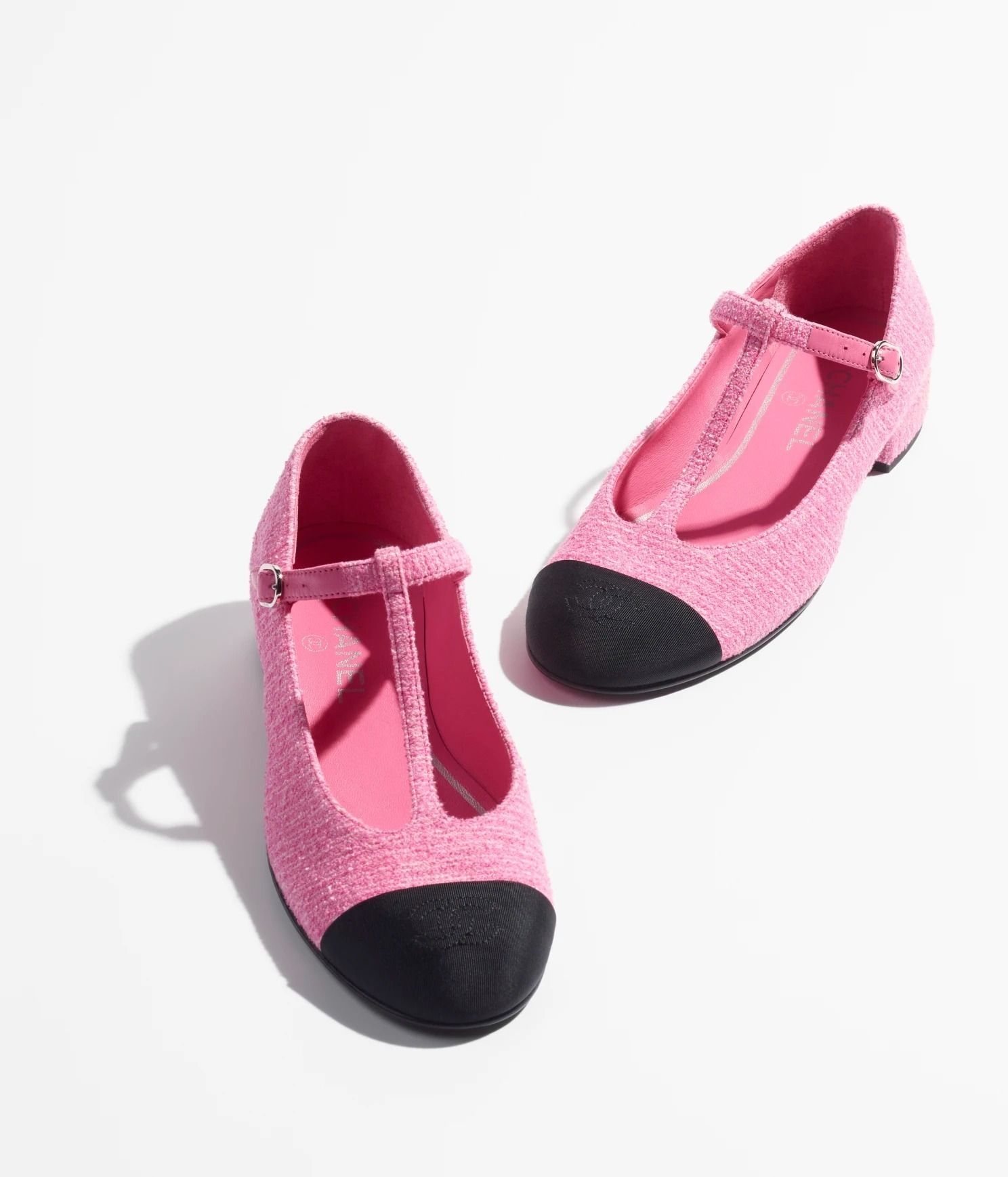 上品なピンク】 CHANEL 《メリージェーン ツイード》シューズ (CHANEL