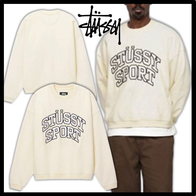☆関税込☆STUSSY☆SPORT RELAXED OVERSIZED CREW☆IVORY (STUSSY