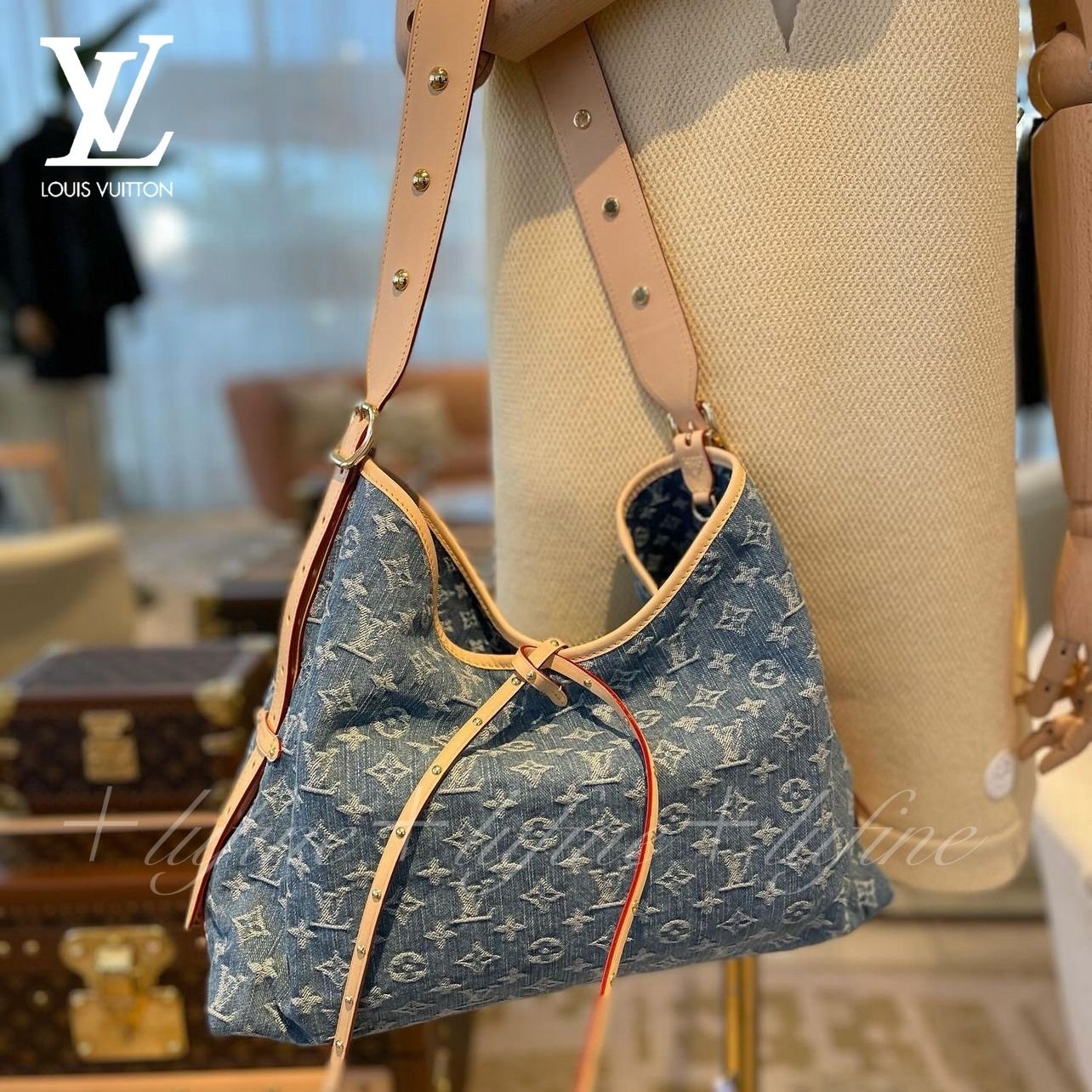 荷物が多くても大丈夫！】ルイヴィトン トートバッグ デニム (Louis