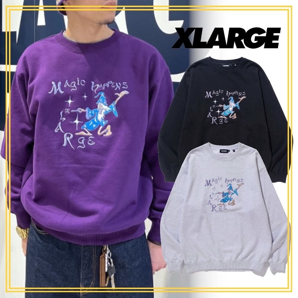 大人気 XLARGE MAGIC HAPPENS CREWNECK SWEATSHIRT 刺繍◎ (X-Large