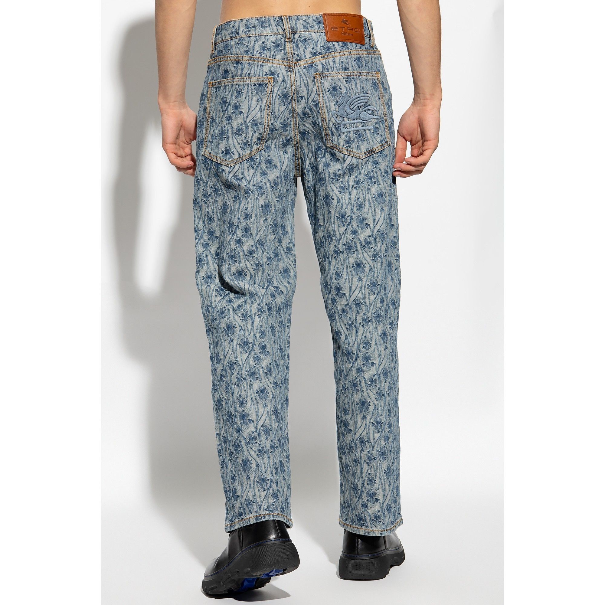ETRO フローラルモチーフ ジャカード デニム ジーンズ ブルー (ETRO