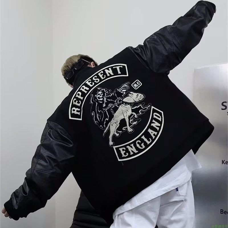 バックロゴ 刺繍 アメカジ オーバーサイズ ブラック メンズ 韓国