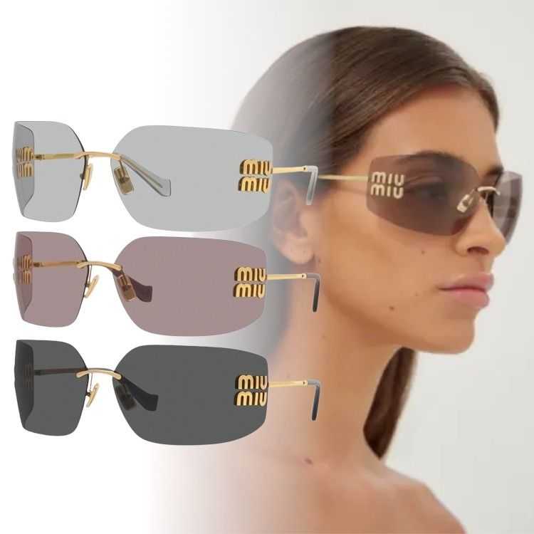 Miu Miu】スクエアフレーム◇リムレス◇カラーサングラス (MiuMiu