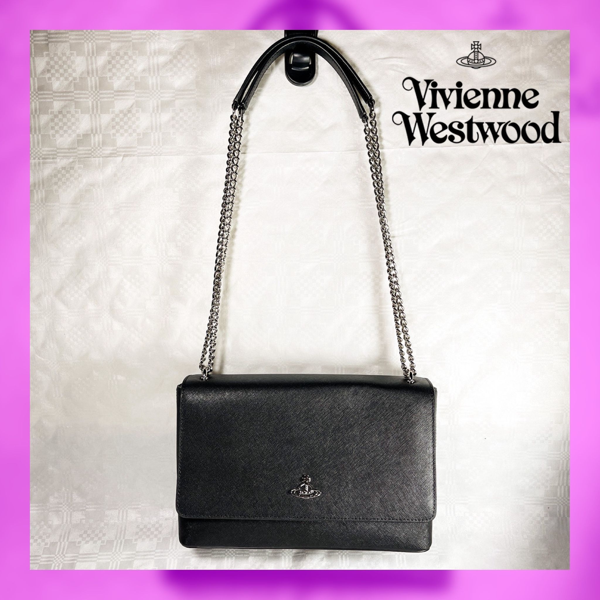 国内即発】Vivienne Westwood☆ チェーン 2WAY バッグ ☆BLACK