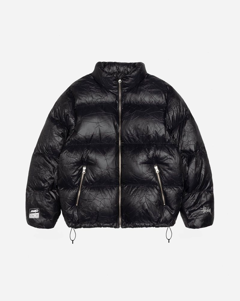 STUSSY☆】DOWN PUFFER WRINKLED NYLON Black Unisex (STUSSY/ダウン