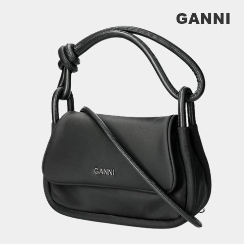☆GANNI☆BLACK KNOT FLAP OVER BAG トートバッグ (Ganni/トートバッグ