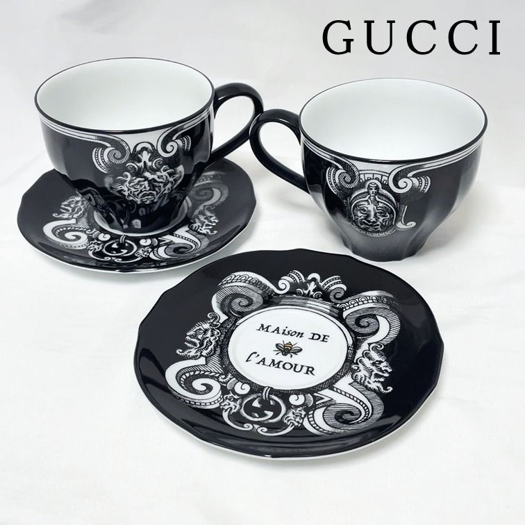 GUCCI ティーカップ＆ソーサー 2客セット スターアイXLサイズ (GUCCI