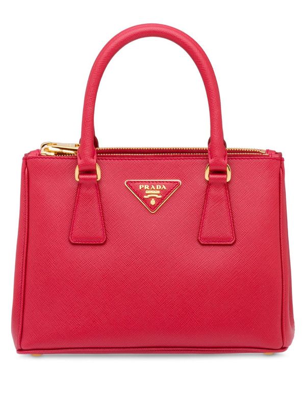 Prada Small Galleria Leather Tote Bag | Red | FARFETCH