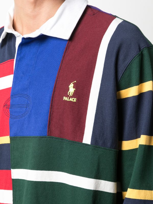Palace x Polo Ralph Lauren Pieced Rugby Shirt | Blue | FARFETCH