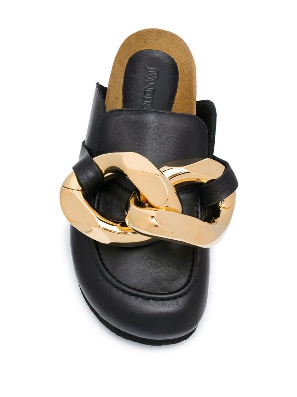 JW Anderson Chain Loafer Mules | Black | FARFETCH