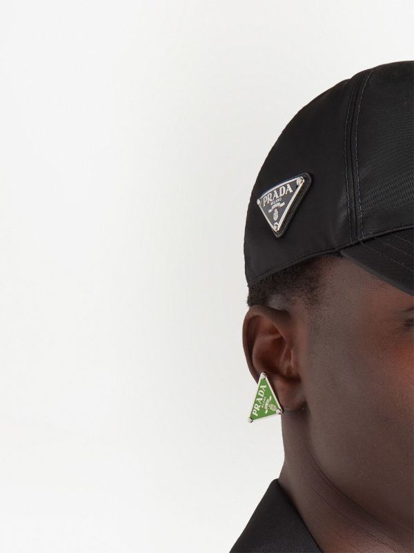 Prada logo-plaque Baseball Cap | Black | FARFETCH