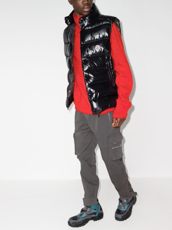 Moncler Tibb logo-patch Padded Gilet | Black | FARFETCH