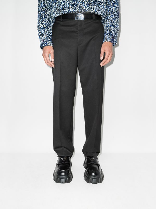 Prada Monolith Leather Loafers | Black | FARFETCH SG