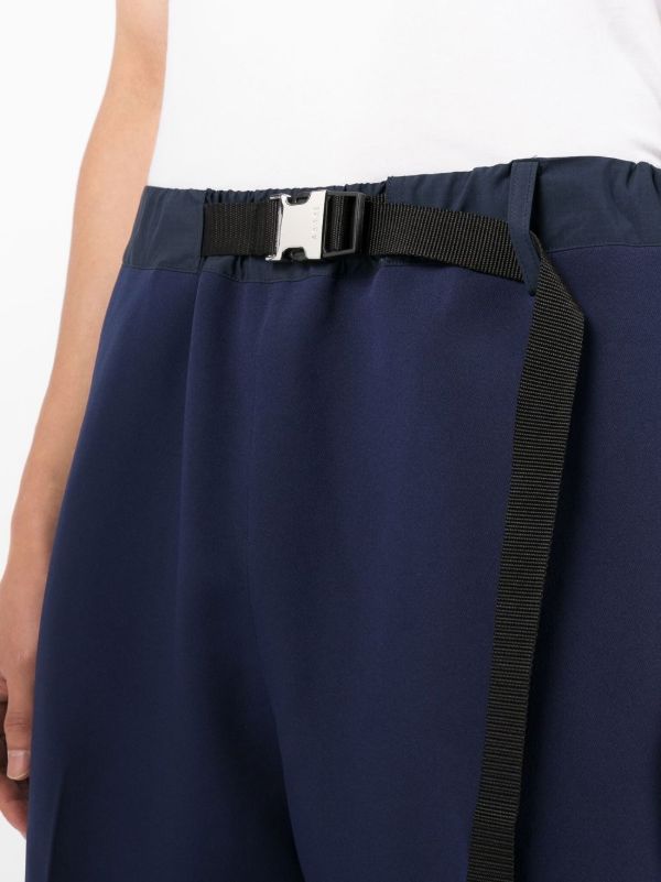 Sacai クリップベルト ワイドパンツ | ブルー | FARFETCH JP