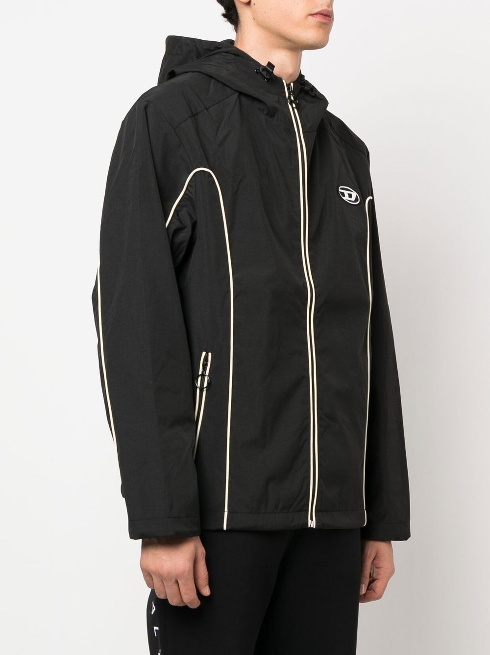 Diesel J-Hives logo-appliqué Windbreaker | Black | FARFETCH