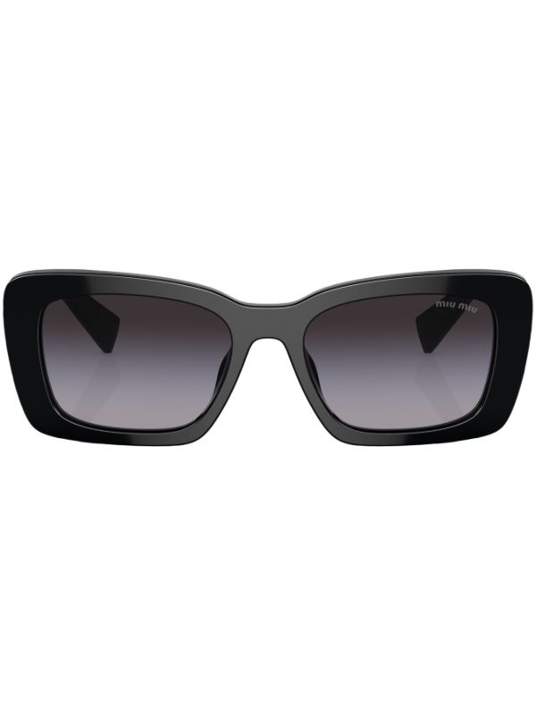 Miu Miu Eyewear スクエアフレーム サングラス | ブラック | FARFETCH JP