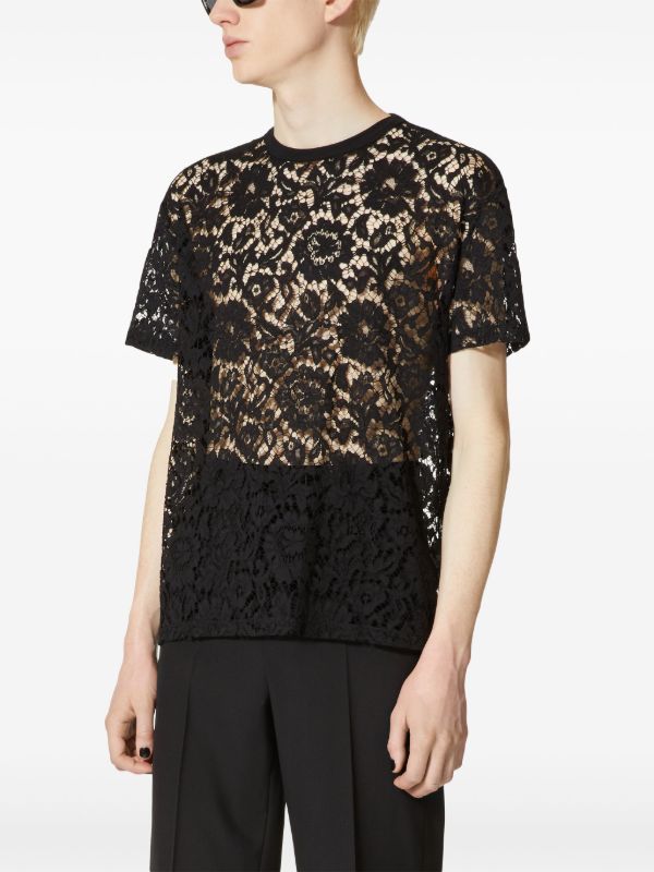 Valentino Garavani セミシアー レース Tシャツ | ブラック | FARFETCH JP