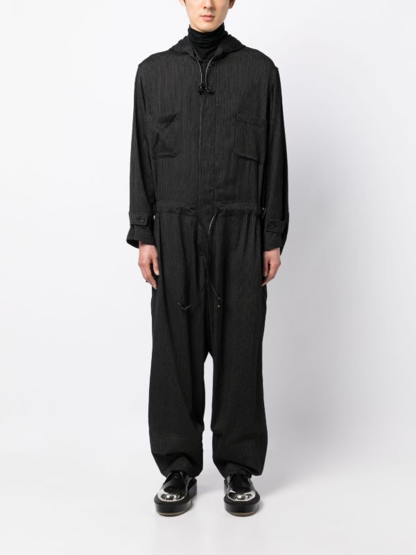 Yohji Yamamoto フーデッド ジャンプスーツ | ブラック | FARFETCH JP