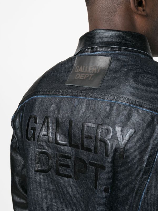 GALLERY DEPT. Andy logo-embroidered Denim Jacket | Black | FARFETCH