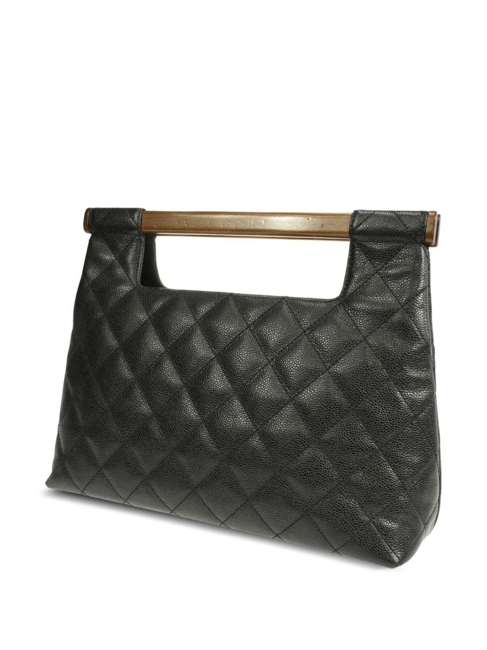 CHANEL Pre-Owned 2003 Wood Handle CC Handbag | Black | FARFETCH
