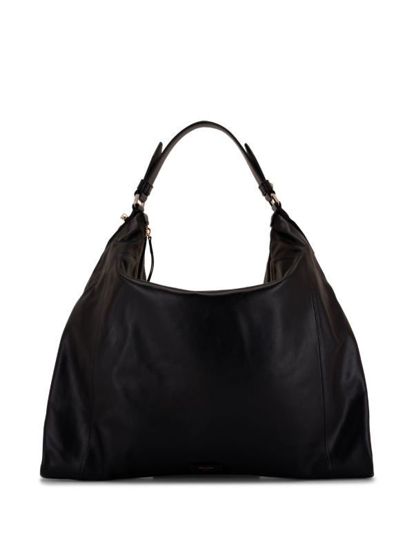 Jimmy Choo Ana Hobo Leather Shoulder Bag | Black | FARFETCH
