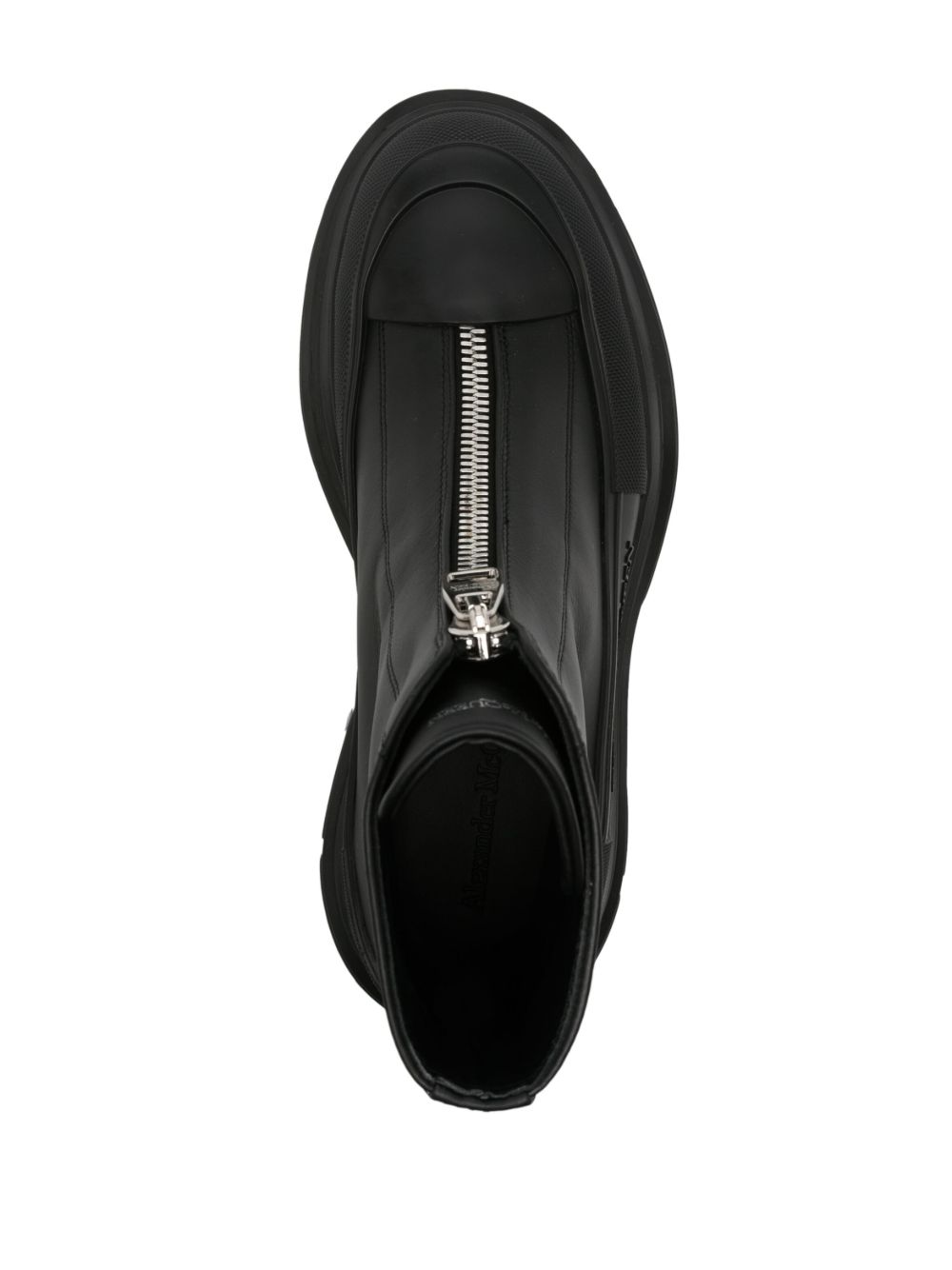 Alexander McQueen Tread Slick Leather Boots | Black | FARFETCH