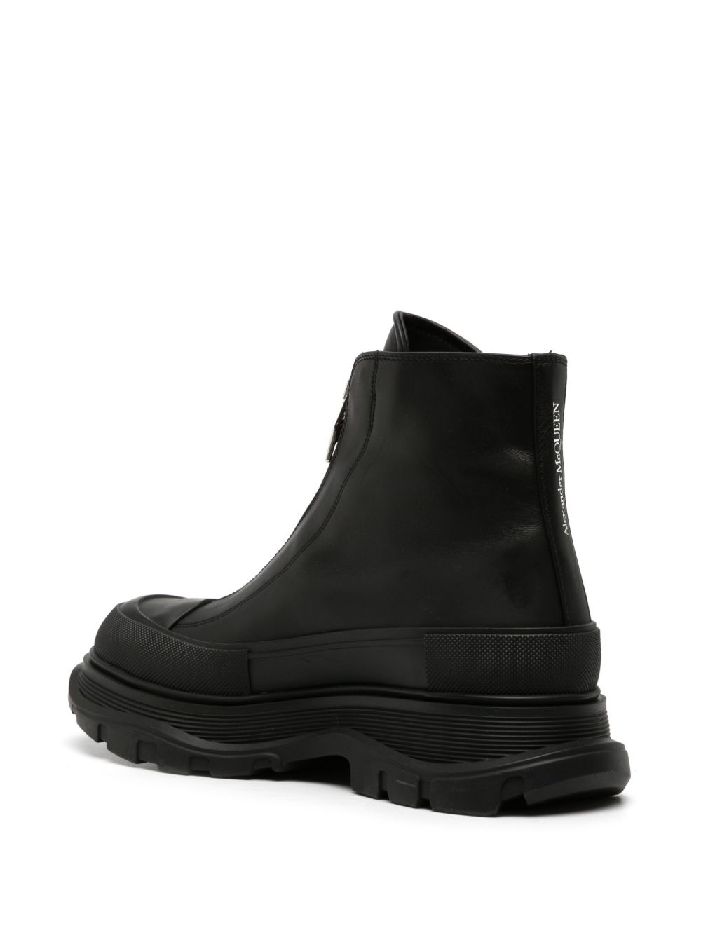 Alexander McQueen Tread Slick Leather Boots | Black | FARFETCH