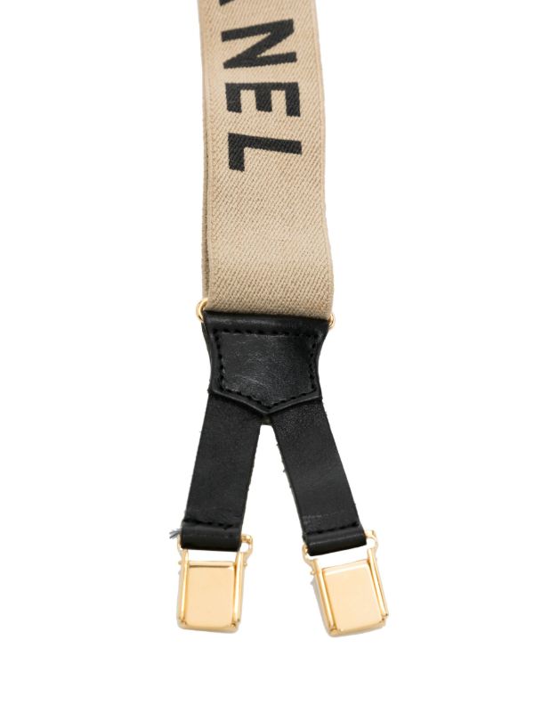 CHANEL Pre-Owned ロゴ サスペンダー | ニュートラル | FARFETCH JP