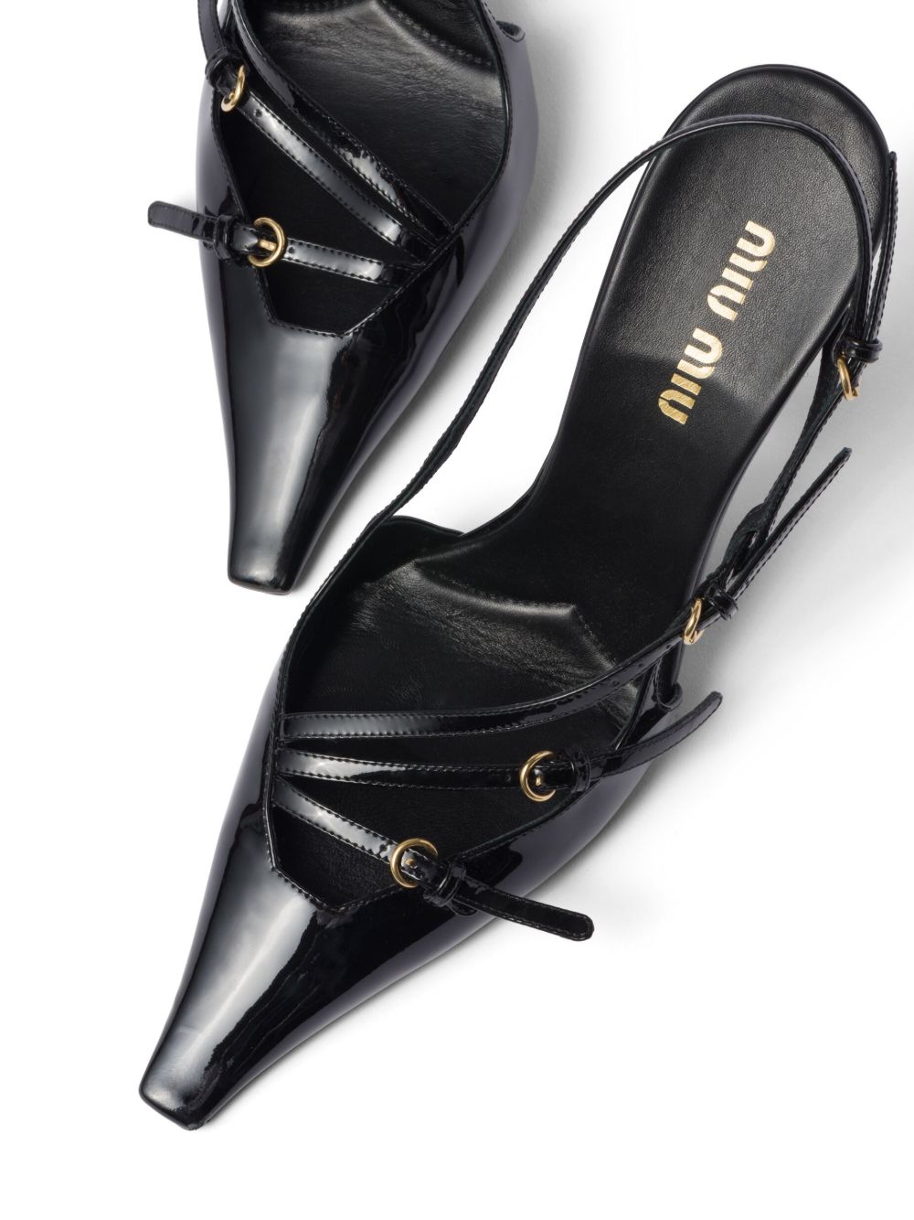 Miu Miu 105mm buckle-embellished Slingback Pumps | Black | FARFETCH IN