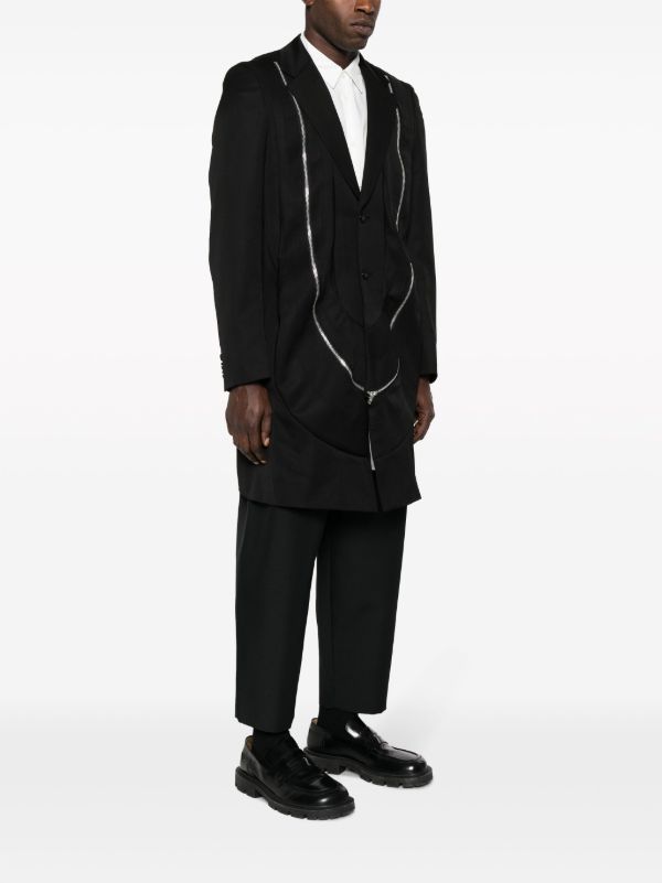 Comme Des Garçons Homme Plus zip-detailed Wool Coat | Black | FARFETCH