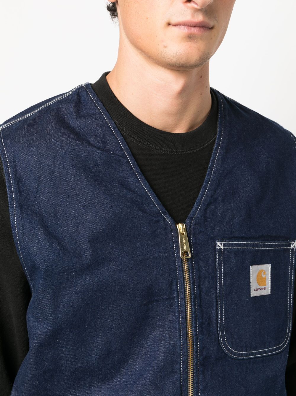 Carhartt WIP Chore logo-patch denim vest | Smart Closet