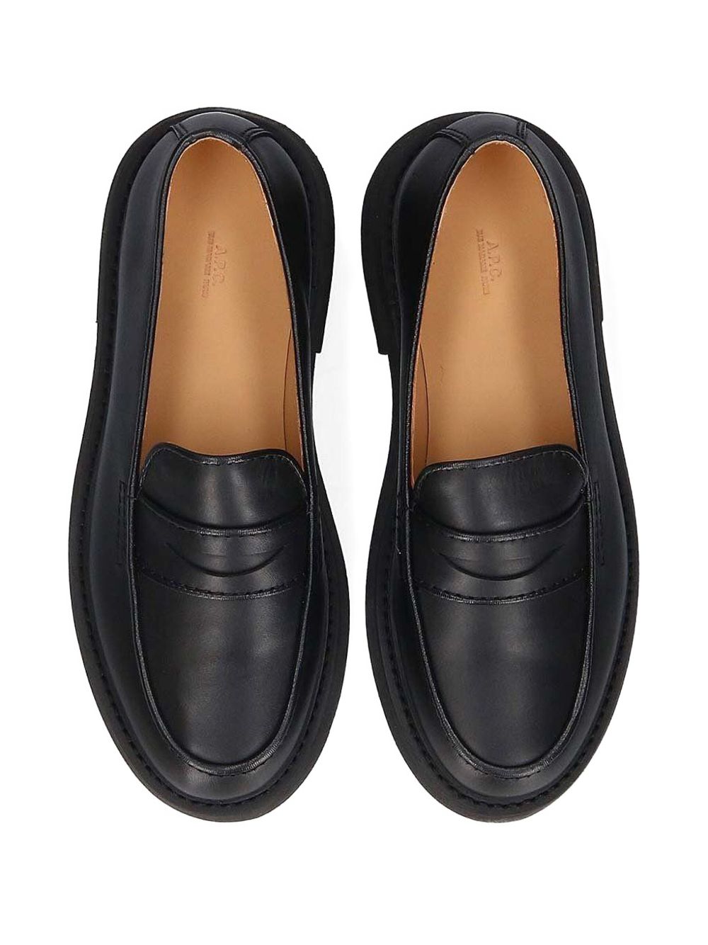 A.P.C. レザーローファー | ブラック | FARFETCH JP